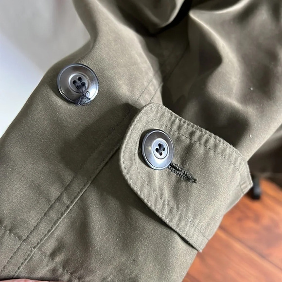 Men's  Newport Harbor Olive Green Trench Coat with Zip-out Wool Liner - Picture 5 of 14